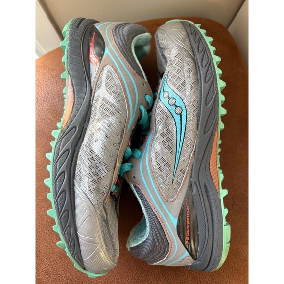 SAUCONY PEREGRINE 3.0 WOMENS RUN ANY WHERE SIZE 7.5 ATHLETIC SHOES BLUE GRAY - Picture 6 of 10